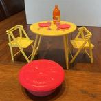 Vintage Barbie Keukentafel/Camping Tafelset geel 1980, Verzamelen, Ophalen of Verzenden, Gebruikt