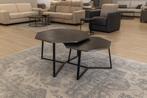 Salontafel set Gina Nikkel metaal 2-Delig Direct/Leverbaar, Ophalen, 50 tot 100 cm, #Salontafel#2-Delig#Nikkel#Metaal#8-Hoekig