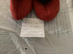 Rode leren sloffen met vacht, maat 40, Ophalen of Verzenden, Zo goed als nieuw, Rood, Pantoffels of Sloffen