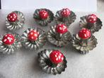 9 Vintage Kerstboom Kaarsenknijpers met Paddenstoel - 4 cm, Verzenden