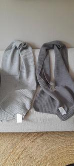 NIEUW gehaakte XXL sjaal,  Lichtgrijs of donkergrijs, Ophalen of Verzenden, Zo goed als nieuw, Maat 46/48 (XL) of groter, Sjaal