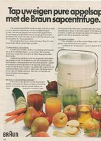 retro reclame 1976 Braun sapcentrifuge jaren 70, Verzenden, Overige typen