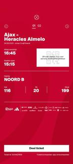 Ajax - Heracles ticket, Tickets en Kaartjes, Eén persoon, Augustus