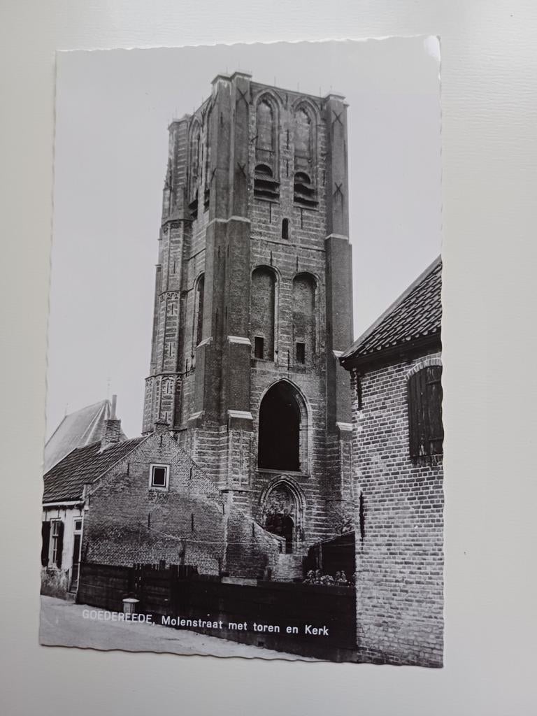 Foto ansichtkaart Goedereede, Kerktoren., Verzamelen, Ansichtkaarten | Nederland, Ophalen of Verzenden, 1960 tot 1980, Ongelopen