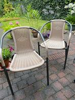 2 Bistro terras tuinstoelen, Ophalen, Zo goed als nieuw, Onbekend, Metaal