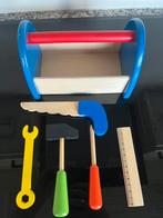 Houten gereedschapskist + 5 stuks gereedschap, Ophalen of Verzenden, Zo goed als nieuw