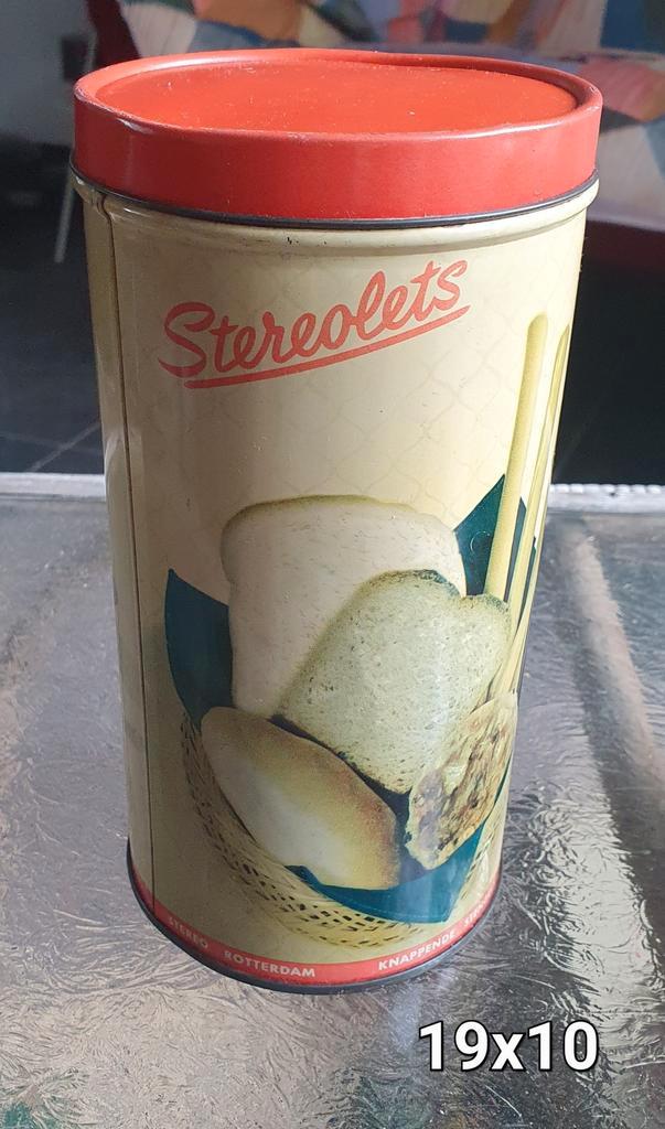 Vintage blik voor soepstengels van Stereo Rotterdam., Verzamelen, Blikken, Ophalen of Verzenden