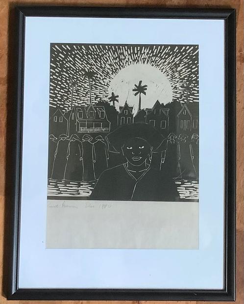 Suriname, Antillen, Angisa, prent, schilderij, Looman, doek., Antiek en Kunst, Kunst | Schilderijen | Klassiek, Ophalen of Verzenden