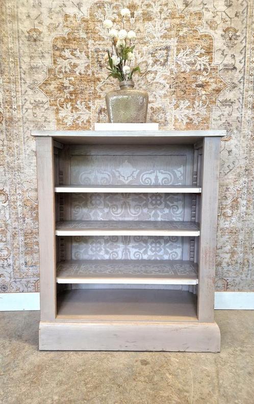 Mooi kastje in taupe met witte patronen, Huis en Inrichting, Kasten | Boekenkasten, Zo goed als nieuw, 50 tot 100 cm, Minder dan 100 cm