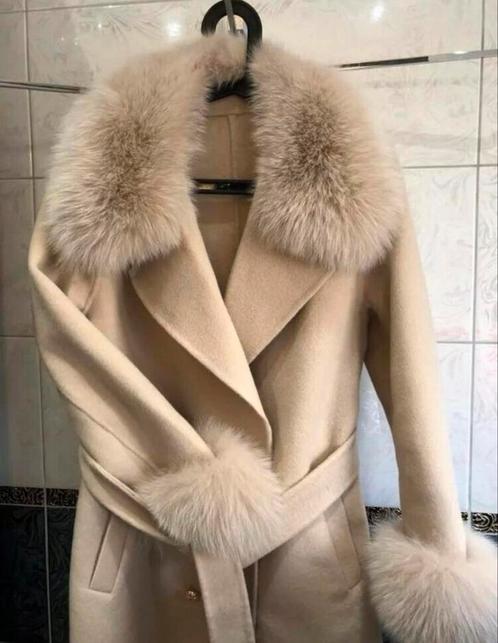 Mantel ~ Kasjmier Jas vossen bont Kraag En Manchetten, Kleding | Dames, Jassen | Winter, Zo goed als nieuw, Verzenden