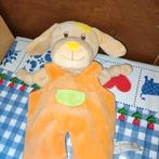 Anna Club Plush hond knuffeldoekje met oranje tuinbroek, Ophalen of Verzenden, Zo goed als nieuw, Hond