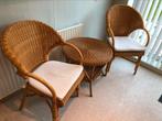 Rieten stoelen en tafel, Huis en Inrichting, Stoelen, Ophalen, Overige kleuren, Riet of Rotan