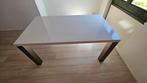 Eettafel hoogglans wit met rvs poten, Huis en Inrichting, Tafels | Eettafels, Ophalen, 50 tot 100 cm, Zo goed als nieuw, Vijf personen of meer