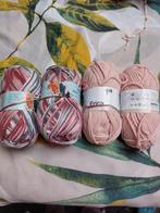 4 bollen wol. Zalm en gemêleerd roze, Hobby en Vrije tijd, Ophalen of Verzenden, Nieuw, Breien of Haken, Wol of Garen
