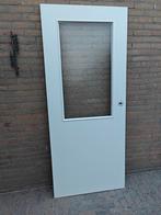 Opdek binnendeur met ruit linksdraaiend 201.5 x 83, Ophalen, 80 tot 100 cm, Binnendeur, Zo goed als nieuw