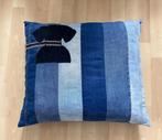 Kussenhoes 50x50, jeans, blauw, met teckel, Ophalen of Verzenden, Nieuw, Blauw, Vierkant
