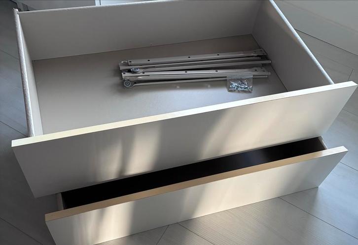 Ikea Malm lades met rails, Huis en Inrichting, Kasten | Dressoirs, Gebruikt, 50 tot 100 cm, 25 tot 50 cm, Met lade(s), Kunststof