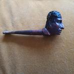 Antieke houten Spaanse pijp met mannenhoofd., Ophalen of Verzenden
