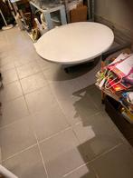 Ronde verrijdbare witte salontafel, Huis en Inrichting, Ophalen, 100 tot 150 cm, 50 tot 100 cm, Zo goed als nieuw