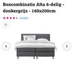 Boxspring 160 by 200 Leenbakker- dark gray, Huis en Inrichting, Slaapkamer | Boxsprings, Ophalen, Tweepersoons, Zo goed als nieuw