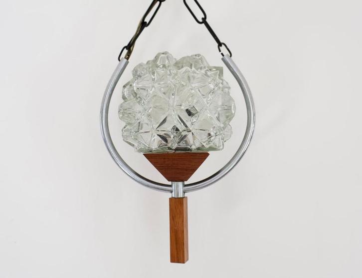 vintage hanglamp, Huis en Inrichting, Lampen | Hanglampen, Gebruikt, 50 tot 75 cm, Glas, Ophalen of Verzenden