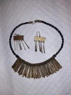 Zuidamerikaanse leren ketting met oorhangers, Ophalen of Verzenden, Zo goed als nieuw, Overige materialen