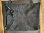 Leuke nieuwe zwart suede-leren schoudertas, Overige merken, Zwart, Nieuw, Ophalen of Verzenden
