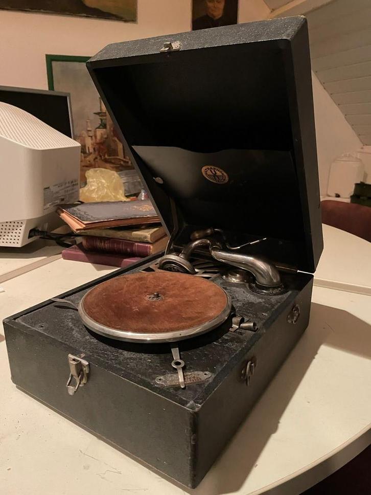 Vintage Koffer Grammofoon Ultraphon 1920, Antiek en Kunst, Antiek | Tv's en Audio, Ophalen of Verzenden