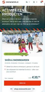 2x avond ski pas Snowworld Zoetermeer - 15 november, Tickets en Kaartjes, Twee personen