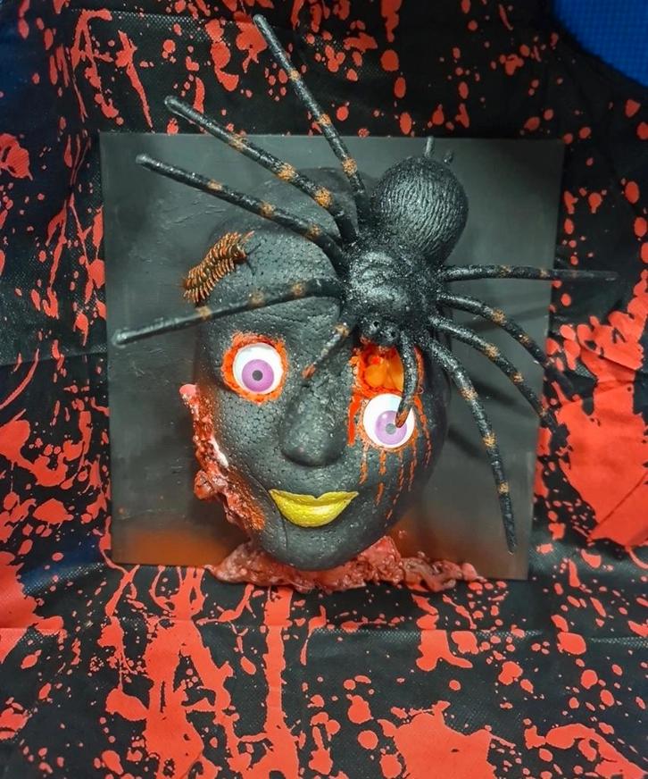Halloween Decoratie Canvas - Spookachtig!, Huis en Inrichting, Woonaccessoires | Wanddecoraties, Zo goed als nieuw, Ophalen of Verzenden