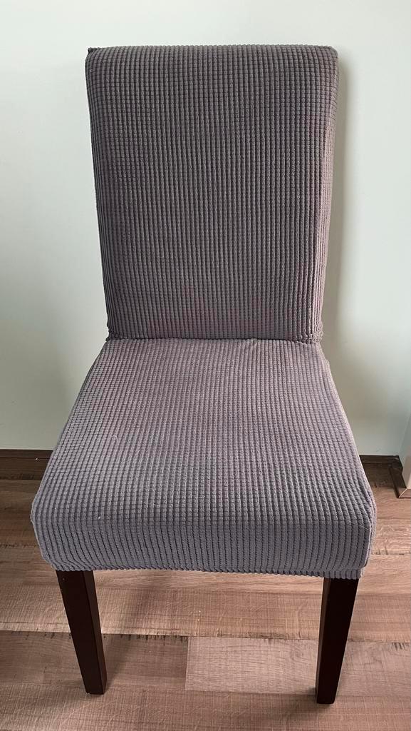 Eetkamerstoelen - 4 stuks, Huis en Inrichting, Stoelen, Gebruikt, Vier, Stof, Grijs, Ophalen