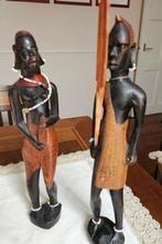 Masai man en vrouw, hout 30-35 cm, Antiek en Kunst, Ophalen of Verzenden