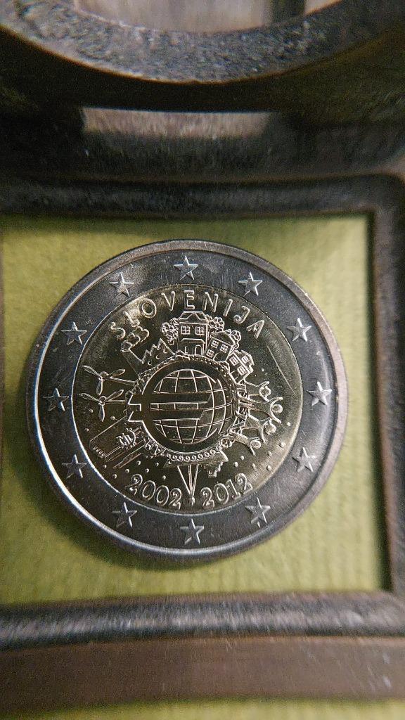 Slovenië. 2 euro 2012. 10 jaar chartale euro, Postzegels en Munten, Munten | Europa | Euromunten, Losse munt, 2 euro, Slovenië