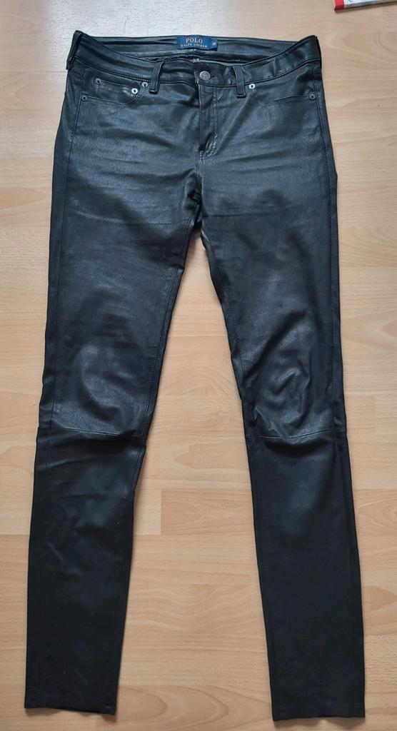 Ralph Lauren leren broek in maat 38 met defect, Kleding | Dames, Broeken en Pantalons, Zo goed als nieuw, Maat 38/40 (M), Zwart