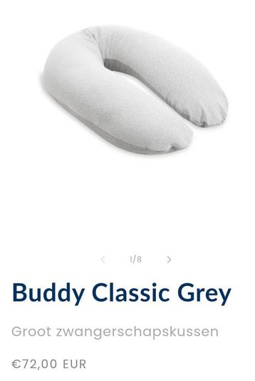 Doomoo Buddy classic grey groot voedingskussen beschikbaar voor biedingen