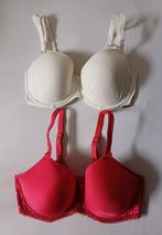 Z.g.a.n. 2 BH's 80E Wit merk Sapph, Rood merk Fantasie., Ophalen, BH