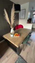 Houten eettafel 160 met hoekbank, Huis en Inrichting, Tafels | Eettafels, Gebruikt, 100 tot 150 cm, Eikenhout, Ophalen of Verzenden