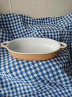 Retro vuurvaste ovenschaal, oranje geel 29x14,5 is 60 j oud, Ophalen of Verzenden