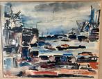 Hans Ittmann - Aquarel Rotterdamse Haven - Philips Collectie, Antiek en Kunst, Kunst | Schilderijen | Klassiek, Ophalen of Verzenden