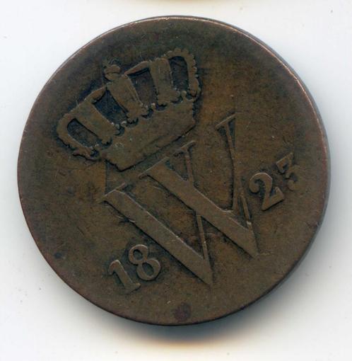 Nederland 1 Cent 1823 B - Afdruk Achterkant op Voorkant !!!!, Postzegels en Munten, Munten | Nederland, Koningin Wilhelmina, Verzenden