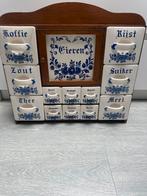 Vintage Kruidenkast met Delfts Blauw, Antiek en Kunst, Ophalen of Verzenden