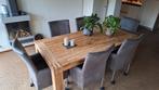 Eetkamertafel TEAK met 6 stoelen, Ophalen, Gebruikt, 50 tot 100 cm, Vijf personen of meer