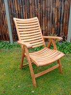 Teakhouten Tuinstoel - Comfort en Stijl, Ophalen, Gebruikt, Teakhout, Inklapbaar