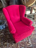 Schattige rode kinder oorfauteuil - Opnieuw gestoffeerd, Ophalen, Minder dan 75 cm, Zo goed als nieuw, Stof