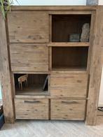 Massief Acacia TV Meubel & Kast met Schuifpanelen, Gebruikt, 100 tot 150 cm, Ophalen of Verzenden, 150 tot 200 cm