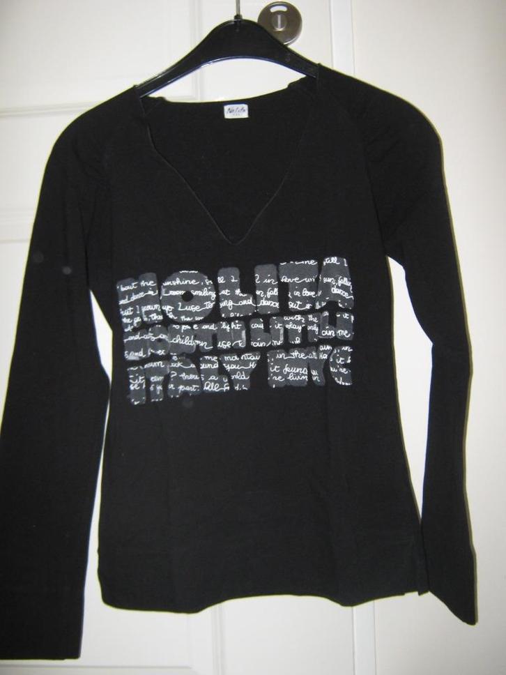 Shirt Nolita zwart, Kleding | Dames, T-shirts, Zo goed als nieuw, Maat 38/40 (M), Zwart, Lange mouw, Ophalen