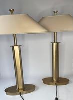 Paar vintage klasieke metalen tafellampen italiaanse regent, Ophalen of Verzenden, Gebruikt, Minder dan 50 cm