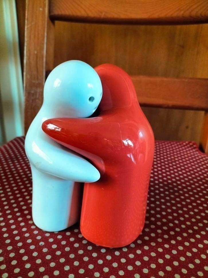 Peper & zoutstel spookjes oranje-bruin en wit,keramiek, Huis en Inrichting, Keuken | Servies, Gebruikt, Overige typen, Overige stijlen