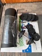 Gewichtenset + fitnessmat, Sport en Fitness, Fitnessmaterialen, Ophalen, Zo goed als nieuw
