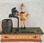 Vintage, Trick Dog, gietijzeren,spaarpot., Verzamelen, Spaarpotten, Ophalen of Verzenden, Zo goed als nieuw, Metaal of Blik